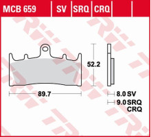 Тормозні колодки trw lucas zf kh188 sinter track kawasaki zx-6r/zx-7r '96-'02, zx-9r '96-'01, zrx 1100 '96-'00, zrx 1200 '01-'06, zx-12r '00-'03, suzuki gsx-r 750 '94-'99, gs f 1200 bandit '01-'05, g