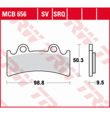 Trw lucas zf тормозні колодки kh190 sinter street triumph daytona 900 super iii '94-'96, yamaha yzf 750r/sp '93-'98, fzr 1000 genesis '95-'95, передні