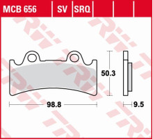 Trw lucas zf тормозні колодки kh190 sinter street triumph daytona 900 super iii '94-'96, yamaha yzf 750r/sp '93-'98, fzr 1000 genesis '95-'95, передні