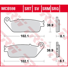 Тормозні колодки trw lucas zf kh196 sinter honda cbr 250r '88-'94/'11-'14, cb 600 hornet '98-'15, cbf 600 '04-'10, vtx 1300 '03-'08, gl 1500 f6c '97-'03, kawasaki kle 650 versys ''15-, z 750 '07-