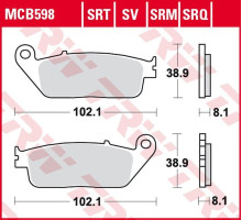 Тормозні колодки trw lucas zf kh196 sinter honda cbr 250r '88-'94/'11-'14, cb 600 hornet '98-'15, cbf 600 '04-'10, vtx 1300 '03-'08, gl 1500 f6c '97-'03, kawasaki kle 650 versys ''15-, z 750 '07-