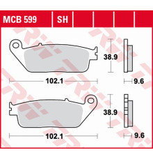 Trw lucas zf гальмівні колодки kh196 sinter street honda dn-01 700 '08-'11, vfr 750 '88-'97, gl 1500 f6c valkyrie '97-'03, triumph tiger 900 '99-'01, adventurer 900 '96-'01 задні