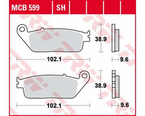 Trw lucas zf гальмівні колодки kh196 sinter street honda dn-01 700 '08-'11, vfr 750 '88-'97, gl 1500 f6c valkyrie '97-'03, triumph tiger 900 '99-'01, adventurer 900 '96-'01 задні