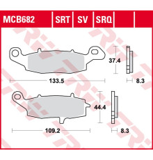 Тормозні колодки trw lucas zf kh229 sinter kawasaki ninja 400 '11-, er-6 '06-'16, vn 900 '06-'17, vn 1500/1600 '00-'08, vn 1700 '09-'17, suzuki gsf 600/650 bandit '00-'06, d l 650 v-strom '04-, sv 650 '0