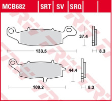 Тормозні колодки trw lucas zf kh229 sinter track kawasaki ninja 400 '11-, er-6 '06-'16, vn 900 '06-'17, vn 1500/1600 '00-'08, vn 1700 '09-'17, suzuki gsf 600/650 bandit '00-'06, dl 6 50 v-strom '04-, sv 650