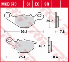 Гальмівні колодки trw lucas zf kh230 organic kawasaki klx 125 '03-'06, kmx 125 '99-'03, suzuki tr 50 '97-'00, ug 110 '98-'02, an 125 '95-'00, dr-z 125 '04-'12, uc 125 epicuro '99-'0 2 лицьові