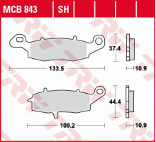 Гальмівні колодки trw lucas zf kh231 organic kawasaki vn 900 '06-'17, vn 1500 '98-'03, vn 1600 '03-'08, vn 1700 '09-'17, vn 2000 '04-'10, suzuki vl 1500 '13-'17, vz 1500 '09 -'13, vz 1600 marauder &#