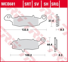 Тормозні колодки trw lucas zf kh231 sinter kawasaki zr-7 '99-'04, vn 800 drifter '99-'03, vn 1500 drifter/classic '99-'04, suzuki gsf 600/650 bandit '00-'06, dl 650 v-strom '04-, sv 650 '0 3-, gsr 750 '11-'1