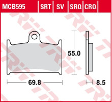 Тормозні колодки trw lucas zf kh236 sinter road/track suzuki gsx-r 400 '90-'95, gsx-r 750 '88-'93, gsx-r 1000 '89-'92, triumph daytona/speed triple/sprint 900/955 '91-'06, tiger explorer 1200 '12-'1 5, rocket 3 '