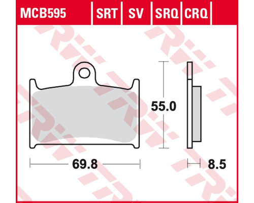 Тормозні колодки trw lucas zf kh236 sinter track suzuki gsx-r 400 '90-'95, gsx-r 750 '88-'93, gsx-r 1000 '89-'92, triumph daytona/speed triple/sprint 900/955 '91-'06, tiger explorer 1200 '12-'15, rock et 3 '04-&