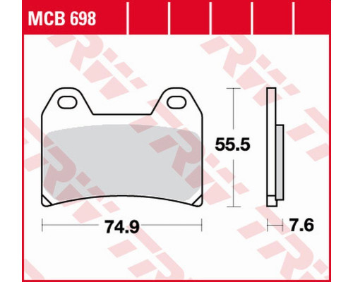 Trw lucas zf гальмівні колодки kh244 organic honda cb 400 super four '97-, bmw r nine t '16-'18, ducati 748/996 '98-'07, multistrada 1200 '10-'18, yamaha xt 660x '04-'16 передні