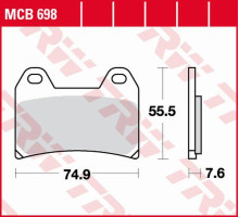 Trw lucas zf гальмівні колодки kh244 organic honda cb 400 super four '97-, bmw r nine t '16-'18, ducati 748/996 '98-'07, multistrada 1200 '10-'18, yamaha xt 660x '04-'16 передні