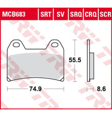 Тормозні колодки trw lucas zf kh244 sinter track aprilia rs 250 '97-, rsv 1000 mile/r '98-'00, ducati 748/800/900/916/996 '97-'03, ktm smc 625/660/lc4 640 supermoto '04-'06, sm 690 '07-'10, moto guzzi v11 '01-'0