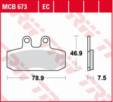 Trw lucas zf гальмівні колодки kh256 organic honda sj 50/100 '93-'00, cmx 250 rebel '97-'99, derbi rambla 125/250/300 '08-'14 передні