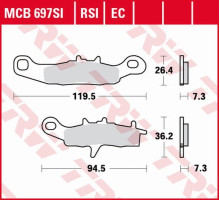 Trw lucas zf гальмівні колодки kh258 simter offroad kawasaki kx 80/85 '97-, kx 100 '97-'09, klr 250 '99-'12, suzuki rm 85 '05-, передні