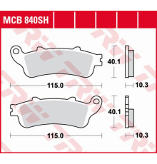 Тормозні колодки trw lucas zf kh261 sinter street honda gl 1800 gold wing '01-'17, vfr 800f '06-'13, xl 1000v varadero '04-'11, cbr 1100xx '97-'08, st 1100/1300 paneuropean '96-'07, vtx 180 0 '02-'08 ззаду
