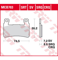 Trw lucas zf гальмівні колодки kh265 carbon racing honda cbr 900rr fireblade '98-'03, vtr 1000 sp1/sp2 '00-'07 передні