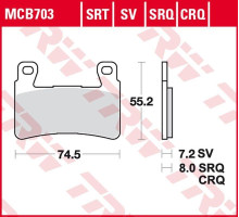 Trw lucas zf гальмівні колодки kh265 carbon racing honda cbr 900rr fireblade '98-'03, vtr 1000 sp1/sp2 '00-'07 передні