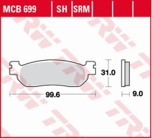 Гальмівні колодки trw lucas zf kh275 sinter yamaha yp/xp 125 x-max '10-, vp 250 x-ciЗАДНІ'07-'16, yp 250 majesЗАДНІ'98-'03, yp 250 x-max '05-'13, ra 400 x-max '17-, yp 400 x-max '13 -'16 ззаду, yamaha tw 200 '91-