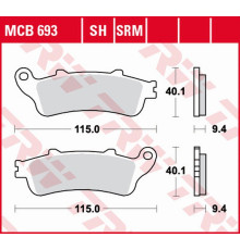Trw lucas zf тормозні колодки kh281 сінтер honda fes 125/150 pantheon '98-'06, fes 250 foresight '98-'05 передні