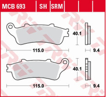 Trw lucas zf тормозні колодки kh281 сінтер honda fes 125/150 pantheon '98-'06, fes 250 foresight '98-'05 передні