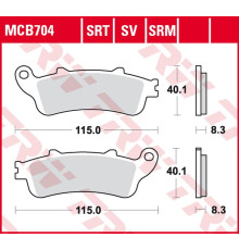 Тормозні колодки trw lucas zf kh281 sinter honda nss 250 jazz '01-'04, fjs 400 silverwing '06-'08, fjs 600 silverwing '01-'10 передні