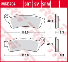 Тормозні колодки trw lucas zf kh281 sinter honda nss 250 jazz '01-'04, fjs 400 silverwing '06-'08, fjs 600 silverwing '01-'10 передні
