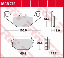 Trw lucas zf гальмівні колодки kh297 organic sachs husky 125 '97-, sym huskey 125 '99-'05, huskey 150 '99-, передні