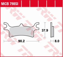 Тормозні колодки trw lucas zf kh314 sinter offroad polaris sportsman 400 '03-'05, sportsman 450 '06-'07, sportsman 500 '03-'08, scrambler 500 '05-'10, sportsman 600/700 '02-'06, sportsman 800 '05-'08, задні