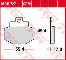 Гальмівні колодки trw lucas zf kh321 sinter benelli adiva 125/150 '00-'06, piaggio gtx/hexagon 125 '00-'03, vespa gts '07-, gtv 125 '07-'09, gts 150 '17-, bilissima 125 '14-'16, red 125 '17-, задній