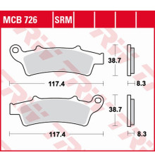 Trw lucas zf гальмівні колодки kh324 sinter aprilia atlantic 125 '03-, scarabeo 125 '04-'10, atlantic 200 '02-'05, scarabeo 200 '07-'12, kymco people 125 '10-, peugeot looxor 125/150 '02-'06 передні