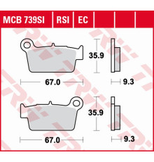 Гальмівні колодки trw lucas zf kh367 organic aprilia rxv/sxv 450/550 '06-'15, beta rr 125/200/250/300/350/390/400 '09-, kawasaki kx-f 250/450 '04-, klx 450r '07-, suzuki rm-z 250/450 '04-, yamaha yz 125/250 '03-'06, wr-f/yz