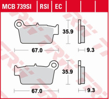 Гальмівні колодки trw lucas zf kh367 organic aprilia rxv/sxv 450/550 '06-'15, beta rr 125/200/250/300/350/390/400 '09-, kawasaki kx-f 250/450 '04-, klx 450r '07-, suzuki rm-z 250/450 '04-, yamaha yz 125/250 '03-'06, wr-f/yz