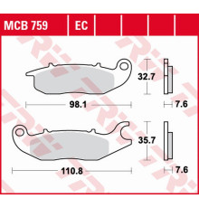 Trw lucas zf гальмівні колодки kh375 eco organic honda cbf 125 '09-'16, cbr 125r '04-'17, z 125 monkey '18-, rieju nkd 125 '08-'10, rs-2 125 '06-'10 передні