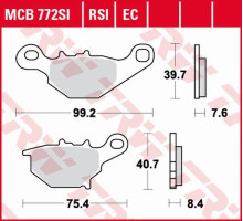 Trw lucas zf гальмівні колодки kh401 sinter offroad suzuki rm 85/l '05-, задні