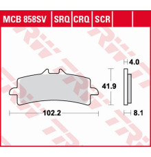 Тормозні колодки trw lucas zf kh447 sinter road/track aprilia rsv4, v4 tuono '15-, bmw hp4 1000 '12-'16, ducati diavel 1200 '11-18, honda cbr 1000r fireblade '14-, ktm duke 890 '20-, triumph speed triple 1050 '15 -, mv augusta