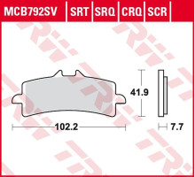 Тормозні колодки trw lucas zf kh447 sinter road/track ducati v4 1000 panigale '19-, monster 1200 '16-, multistrada 1260 '18-, ktm duke 690 '13-'20, suzuki gsx-r 600/750 '11-'16, triumph daytona 675 '11-'1 6, husqvarna n