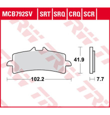 Тормозні колодки trw lucas zf kh447 sinter track ducati v4 1000 panigale '19-, monster 1200 '16-, multistrada 1260 '18-, ktm duke 690 '13-'20, suzuki gsx-r 600/750 '11-'16, triumph daytona 675 '11-'16, hu sqvarna nuda 9