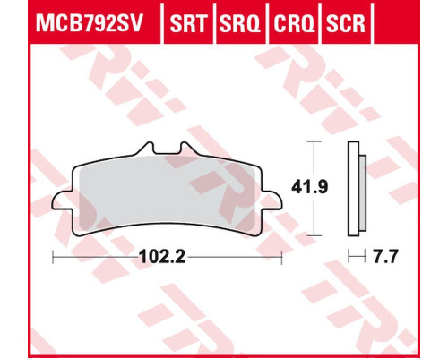 Тормозні колодки trw lucas zf kh447 sinter track ducati v4 1000 panigale '19-, monster 1200 '16-, multistrada 1260 '18-, ktm duke 690 '13-'20, suzuki gsx-r 600/750 '11-'16, triumph daytona 675 '11-'16, hu sqvarna nuda 9