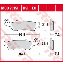 Trw lucas zf гальмівні колодки kh450 eco organic yamaha yz 125 '08-, wr-f 250/450 '15-, yz-f 450 '08-, передні