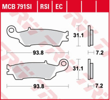 Trw lucas zf гальмівні колодки kh450 eco organic yamaha yz 125 '08-, wr-f 250/450 '15-, yz-f 450 '08-, передні
