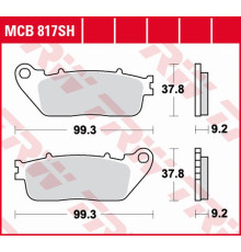 Trw lucas zf гальмівні колодки kh488 sinter street honda vfr 800f '14-, vfr 800x crossrunner '11-, cb 1000r '08-'16, vfr 1200f '10-'16 задні