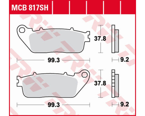 Trw lucas zf гальмівні колодки kh488 sinter street honda vfr 800f '14-, vfr 800x crossrunner '11-, cb 1000r '08-'16, vfr 1200f '10-'16 задні