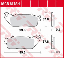 Trw lucas zf гальмівні колодки kh488 sinter street honda vfr 800f '14-, vfr 800x crossrunner '11-, cb 1000r '08-'16, vfr 1200f '10-'16 задні
