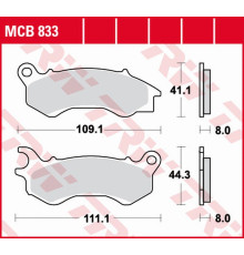 Тормозні колодки trw lucas zf kh603 sinter honda nsc 50/110 '12-, pcx 125/150 '10-, kymco people 125 '16-, peugeot django 50/125/150 '14-, передні
