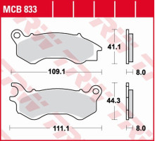 Тормозні колодки trw lucas zf kh603 sinter honda nsc 50/110 '12-, pcx 125/150 '10-, kymco people 125 '16-, peugeot django 50/125/150 '14-, передні