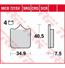 Тормозні колодки trw lucas zf kh604/4 sinter track aprilia rsv 1000 mile/r '01-'03, rsv 1000r '04-'10, ducati 748/749/996/998/999 '01-'07, ktm 690 sm/smc '08-'16, lc8 950/9 90 supermoto/superduke '05-'13, triumph sp