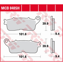 Trw lucas zf гальмівні колодки kh636 sinter street honda vfr 1200f '10-'16, vfr 1200x crosstourer '12-, задні