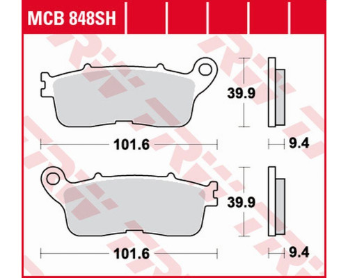 Trw lucas zf гальмівні колодки kh636 sinter street honda vfr 1200f '10-'16, vfr 1200x crosstourer '12-, задні