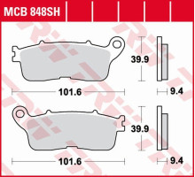 Trw lucas zf гальмівні колодки kh636 sinter street honda vfr 1200f '10-'16, vfr 1200x crosstourer '12-, задні